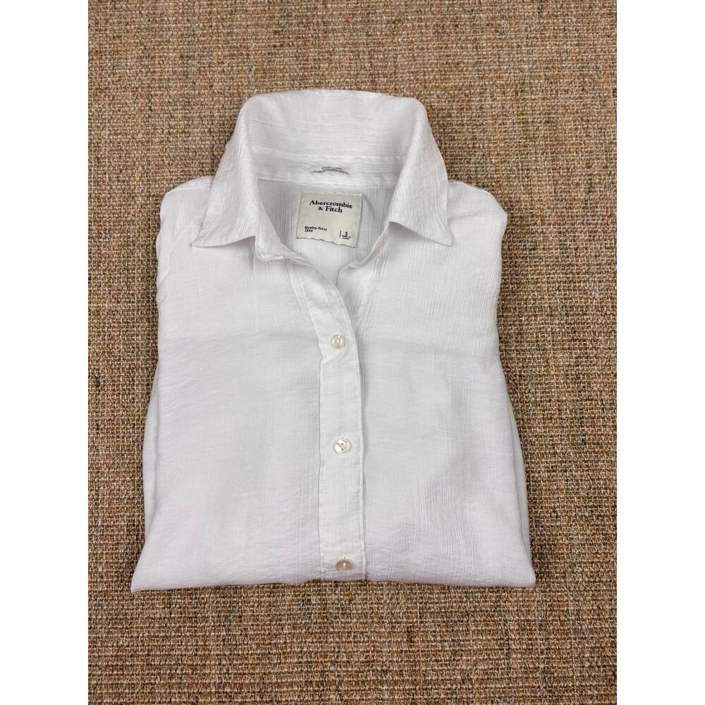 🤍 Abercrombie & Fitch Oversized Gauze Button Down | S | White